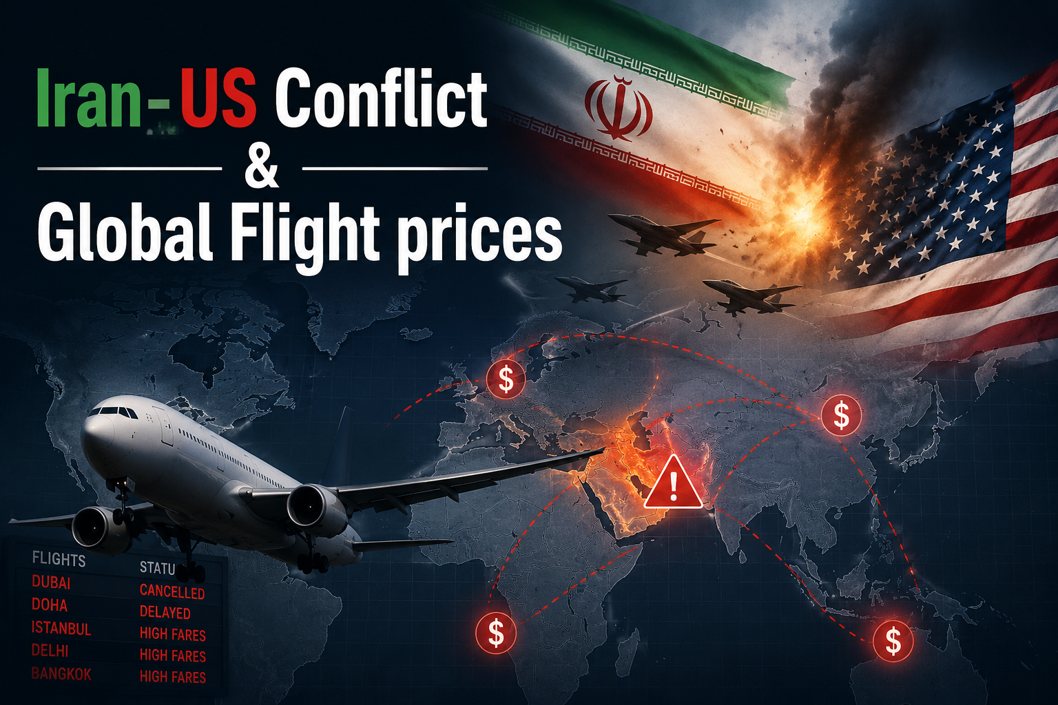 middle east war and flight prices impact
